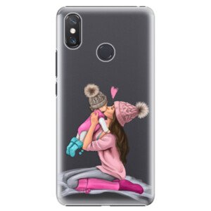 Plastové puzdro iSaprio - Kissing Mom - Brunette and Girl - Xiaomi Mi Max 3