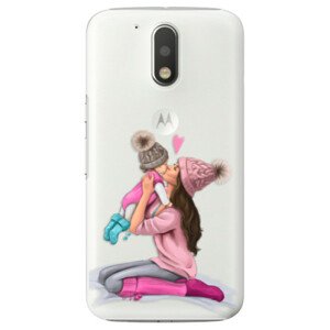 Plastové puzdro iSaprio - Kissing Mom - Brunette and Girl - Lenovo Moto G4 / G4 Plus