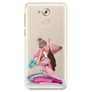 Plastové puzdro iSaprio - Kissing Mom - Brunette and Girl - Huawei Nova Smart