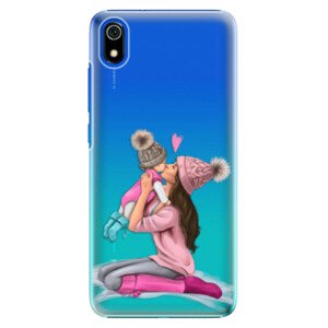 Plastové puzdro iSaprio - Kissing Mom - Brunette and Girl - Xiaomi Redmi 7A