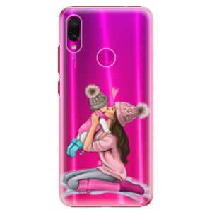 Plastové puzdro iSaprio - Kissing Mom - Brunette and Girl - Xiaomi Redmi Note 7