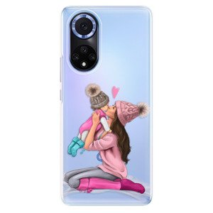 Odolné silikónové puzdro iSaprio - Kissing Mom - Brunette and Girl - Huawei Nova 9