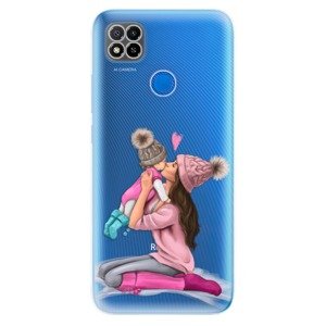 Odolné silikónové puzdro iSaprio - Kissing Mom - Brunette and Girl - Xiaomi Redmi 9C