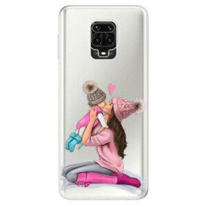 Odolné silikónové puzdro iSaprio - Kissing Mom - Brunette and Girl - Xiaomi Redmi Note 9 Pro / Note 9S