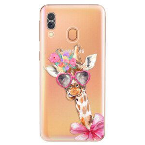 Odolné silikónové puzdro iSaprio - Lady Giraffe - Samsung Galaxy A40