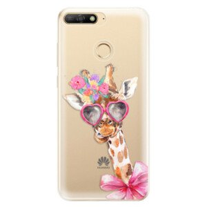 Odolné silikónové puzdro iSaprio - Lady Giraffe - Huawei Y6 Prime 2018