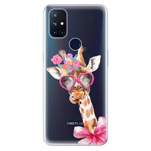 Odolné silikónové puzdro iSaprio - Lady Giraffe - OnePlus Nord N10 5G