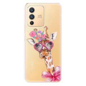 Odolné silikónové puzdro iSaprio - Lady Giraffe - Vivo V23 5G