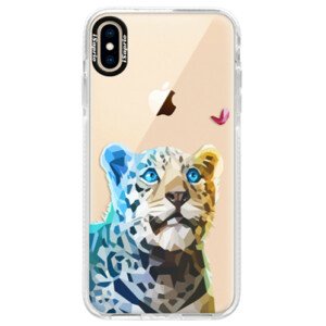 Silikónové púzdro Bumper iSaprio - Leopard With Butterfly - iPhone XS Max