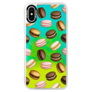 Neónové puzdro Blue iSaprio - Macaron Pattern - iPhone XS