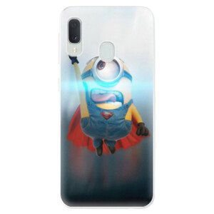 Odolné silikónové puzdro iSaprio - Mimons Superman 02 - Samsung Galaxy A20e