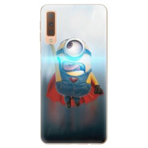 Odolné silikónové puzdro iSaprio - Mimons Superman 02 - Samsung Galaxy A7 (2018)