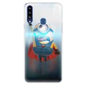 Odolné silikónové puzdro iSaprio - Mimons Superman 02 - Samsung Galaxy A20s