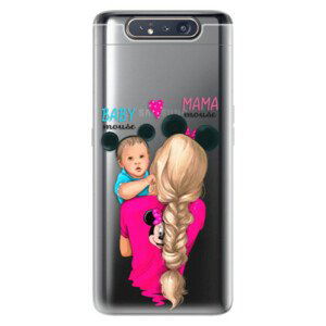 Odolné silikónové puzdro iSaprio - Mama Mouse Blonde and Boy - Samsung Galaxy A80
