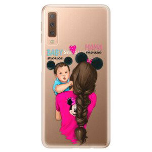 Odolné silikónové puzdro iSaprio - Mama Mouse Brunette and Boy - Samsung Galaxy A7 (2018)