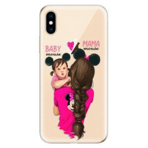 Odolné silikónové puzdro iSaprio - Mama Mouse Brunette and Girl - iPhone XS
