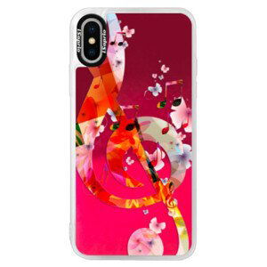 Neónové púzdro Pink iSaprio - Music 01 - iPhone XS