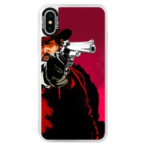 Neónové púzdro Pink iSaprio - Red Sheriff - iPhone XS