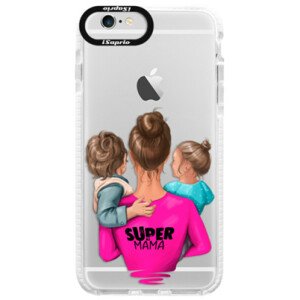 Silikónové púzdro Bumper iSaprio - Super Mama - Boy and Girl - iPhone 6/6S