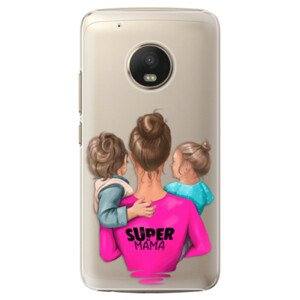 Plastové puzdro iSaprio - Super Mama - Boy and Girl - Lenovo Moto G5 Plus