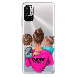 Odolné silikónové puzdro iSaprio - Super Mama - Boy and Girl - Xiaomi Redmi Note 10 5G