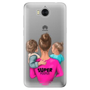 Odolné silikónové puzdro iSaprio - Super Mama - Boy and Girl - Huawei Y5 2017 / Y6 2017