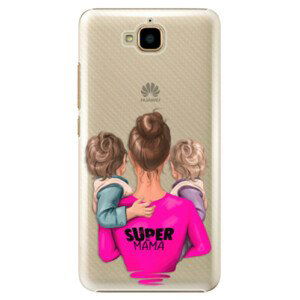 Plastové puzdro iSaprio - Super Mama - Two Boys - Huawei Y6 Pro