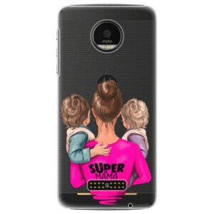 Plastové puzdro iSaprio - Super Mama - Two Boys - Lenovo Moto Z