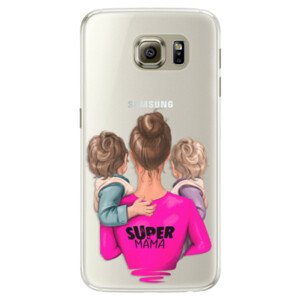 Silikónové puzdro iSaprio - Super Mama - Two Boys - Samsung Galaxy S6 Edge