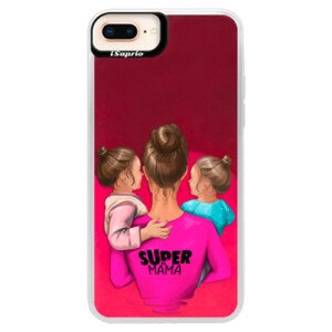 Neónové púzdro Pink iSaprio - Super Mama - Two Girls - iPhone 8 Plus