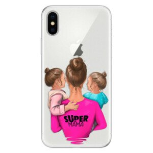 Silikónové puzdro iSaprio - Super Mama - Two Girls - iPhone X