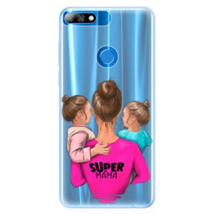 Silikónové puzdro iSaprio - Super Mama - Two Girls - Huawei Y7 Prime 2018