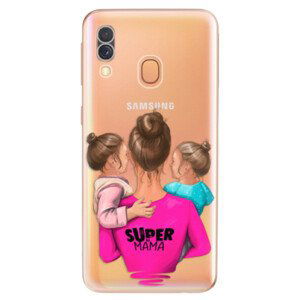 Odolné silikónové puzdro iSaprio - Super Mama - Two Girls - Samsung Galaxy A40