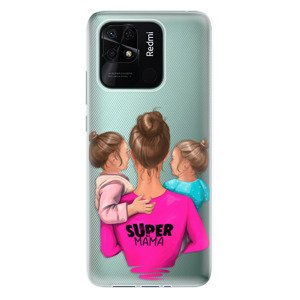 Odolné silikónové puzdro iSaprio - Super Mama - Two Girls - Xiaomi Redmi 10C