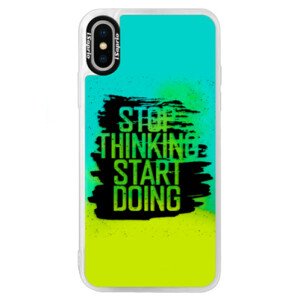 Neónové puzdro Blue iSaprio - Start Doing - black - iPhone XS