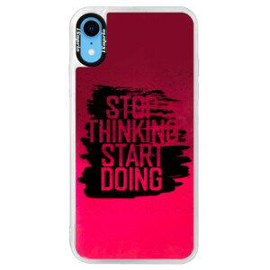 Neónové púzdro Pink iSaprio - Start Doing - black - iPhone XR