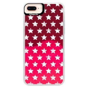 Neónové púzdro Pink iSaprio - Stars Pattern - white - iPhone 8 Plus