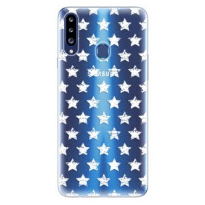 Odolné silikónové puzdro iSaprio - Stars Pattern - white - Samsung Galaxy A20s