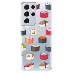 Odolné silikónové puzdro iSaprio - Sushi Pattern - Samsung Galaxy S21 Ultra