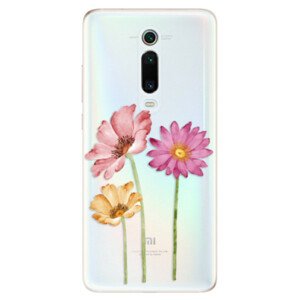 Odolné silikónové puzdro iSaprio - Three Flowers - Xiaomi Mi 9T Pro