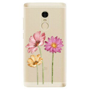 Odolné silikónové puzdro iSaprio - Three Flowers - Xiaomi Redmi Note 4