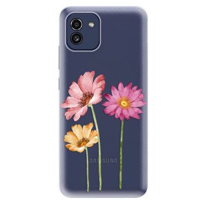 Odolné silikónové puzdro iSaprio - Three Flowers - Samsung Galaxy A03