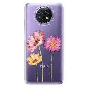 Odolné silikónové puzdro iSaprio - Three Flowers - Xiaomi Redmi Note 9T