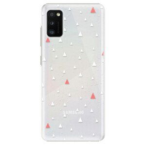 Plastové puzdro iSaprio - Abstract Triangles 02 - white - Samsung Galaxy A41