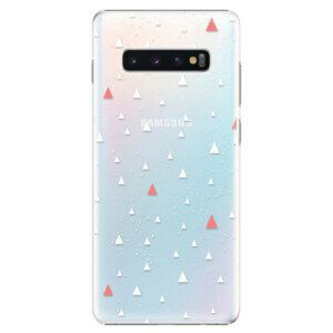Plastové puzdro iSaprio - Abstract Triangles 02 - white - Samsung Galaxy S10+