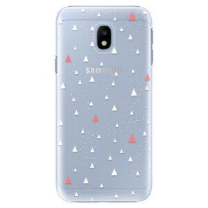 Plastové puzdro iSaprio - Abstract Triangles 02 - white - Samsung Galaxy J3 2017