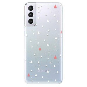 Odolné silikónové puzdro iSaprio - Abstract Triangles 02 - white - Samsung Galaxy S21+