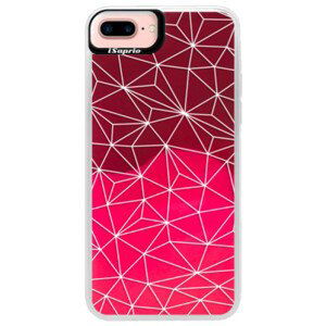 Neónové púzdro Pink iSaprio - Abstract Triangles 03 - white - iPhone 7 Plus