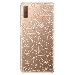 Odolné silikónové puzdro iSaprio - Abstract Triangles 03 - white - Samsung Galaxy A7 (2018)