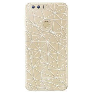 Odolné silikónové puzdro iSaprio - Abstract Triangles 03 - white - Huawei Honor 8